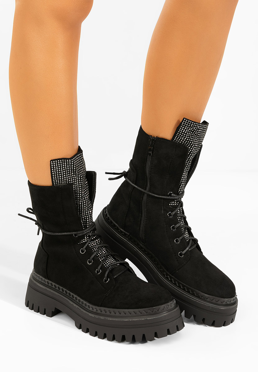 Černé šněrovací kotníkové boty Siennara V2