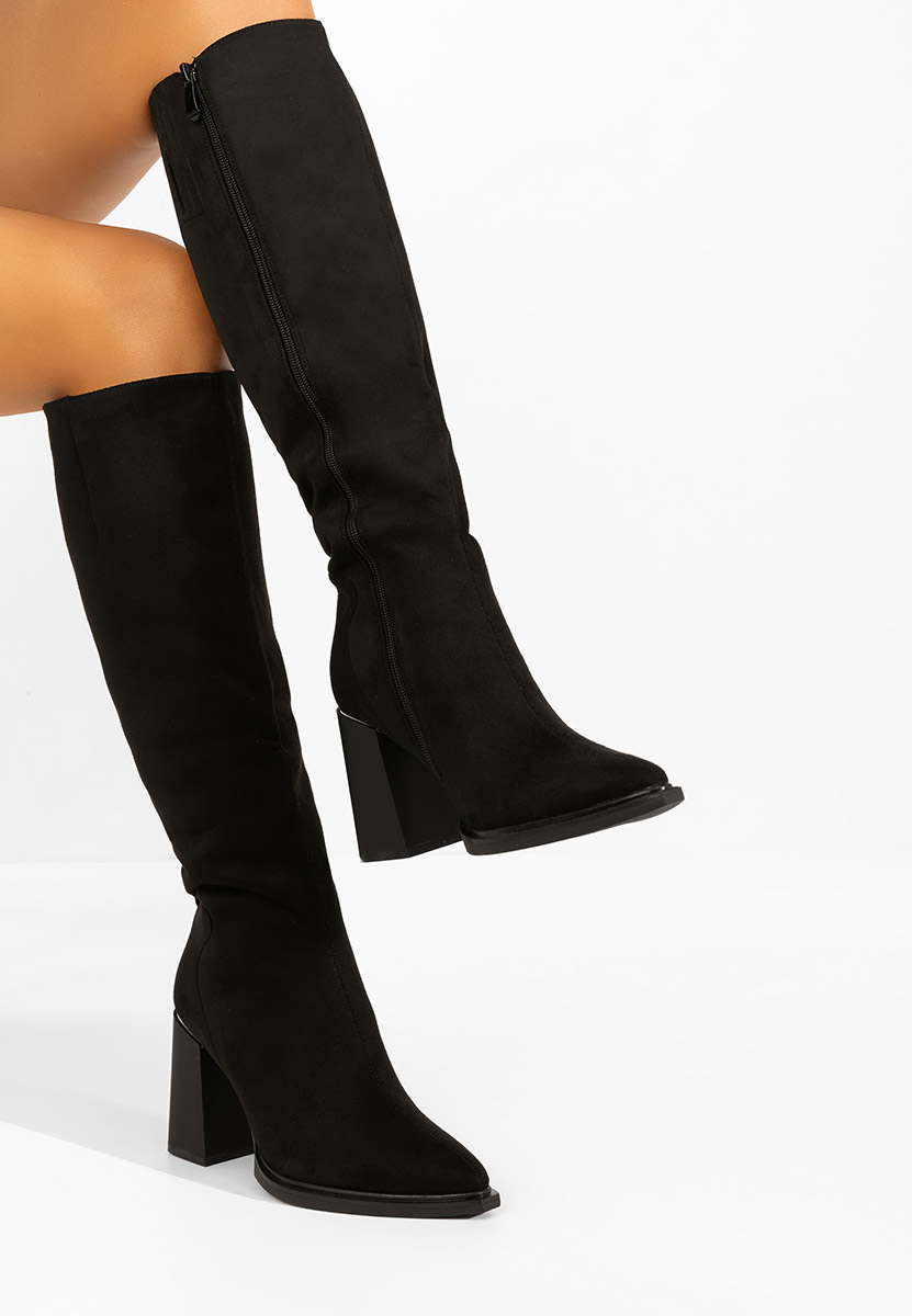 Černé kozačky na podpatku Ricardia V3