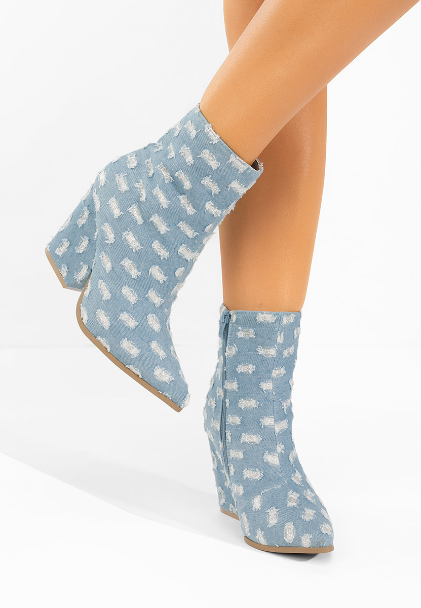 Denim kotníkové boty cowboy Lariza V2