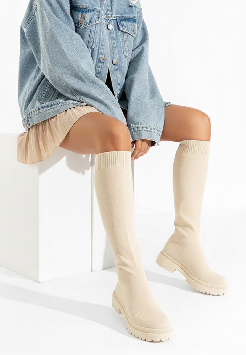 Béžové dámské nízké kozačky Olvera V2