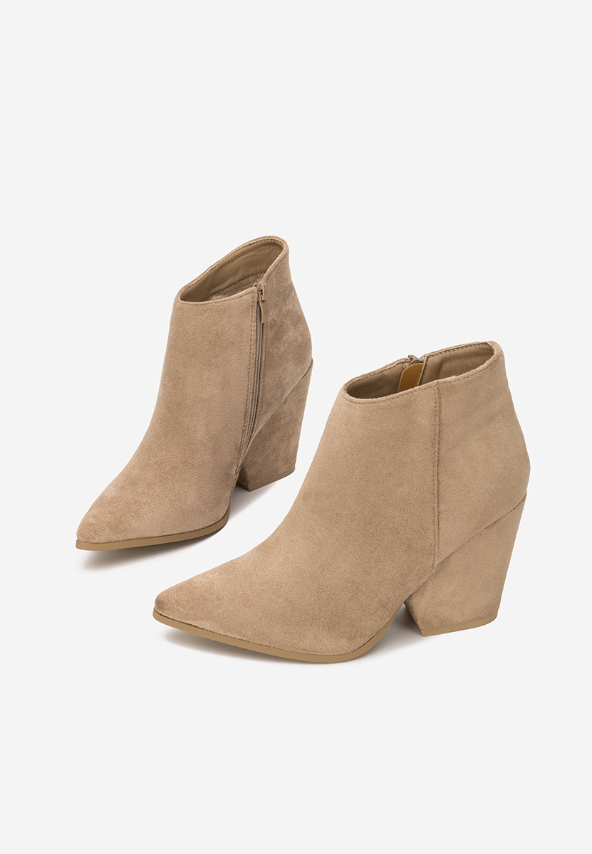 Khaki kotníkové boty cowboy Versalia