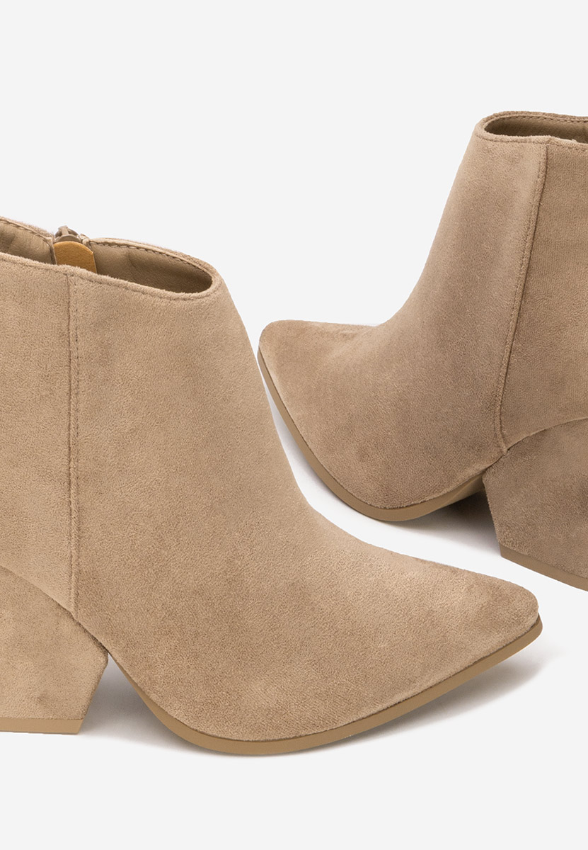 Khaki kotníkové boty cowboy Versalia