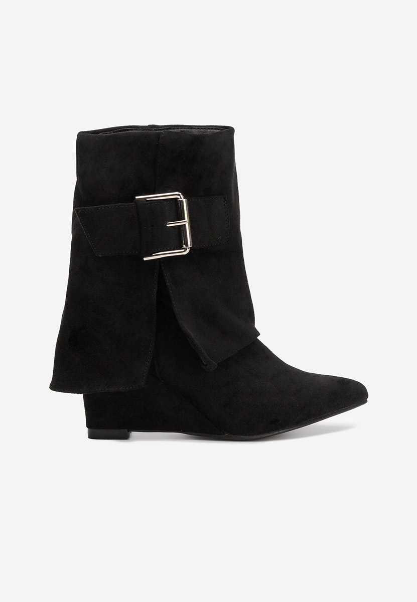 Černé kotníkové boty na klínku Irinea