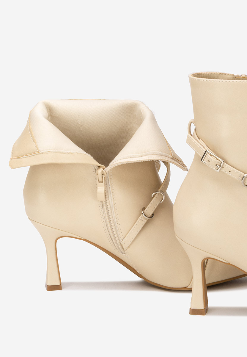Béžové kotníkové boty na vysokém podpatku Marcelia V2