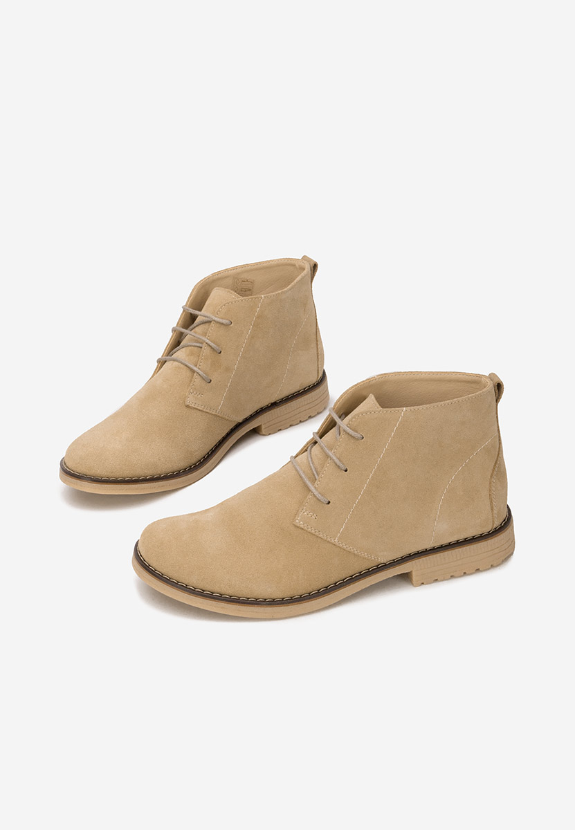 Béžové dámské kožené kotníkové boty Kalisa V5
