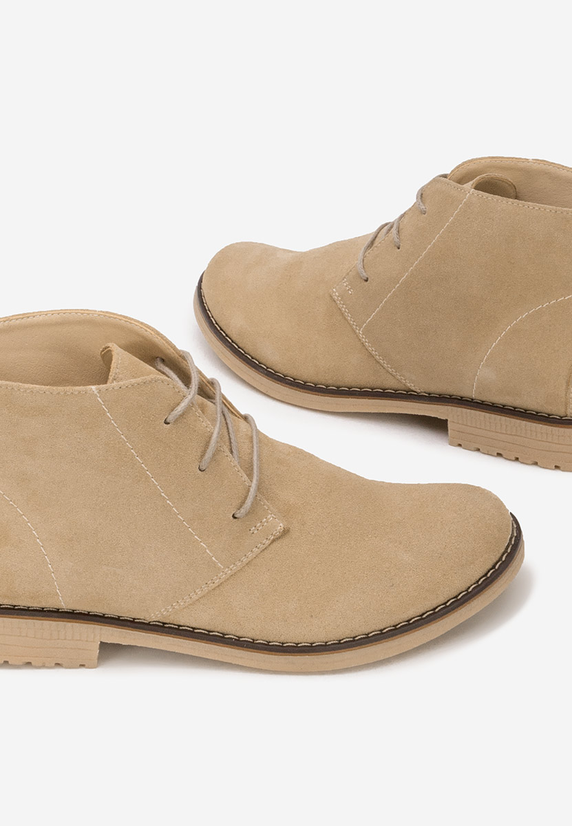 Béžové dámské kožené kotníkové boty Kalisa V5