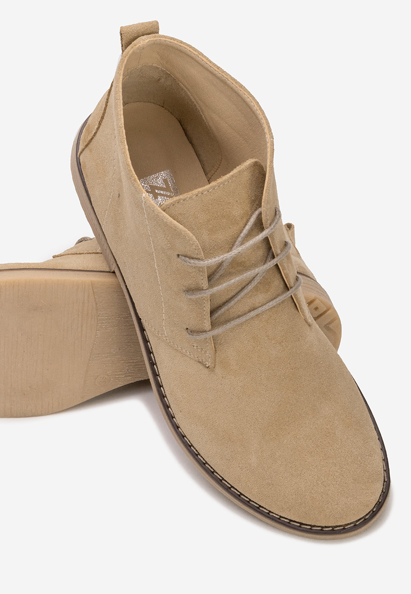 Béžové dámské kožené kotníkové boty Kalisa V5