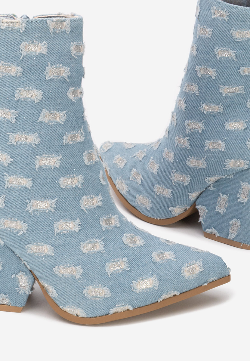 Denim kotníkové boty cowboy Lariza V2