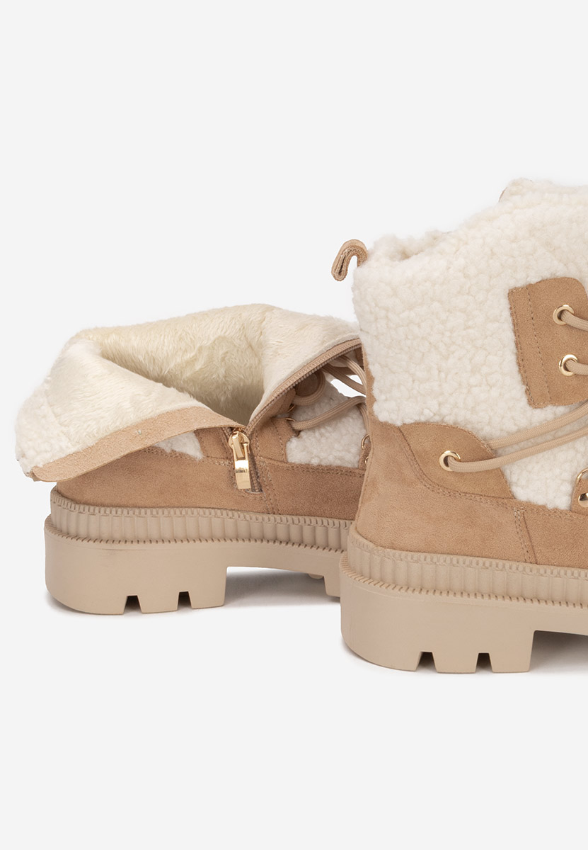 Khaki dámské zimní boty kotníkové Kataria