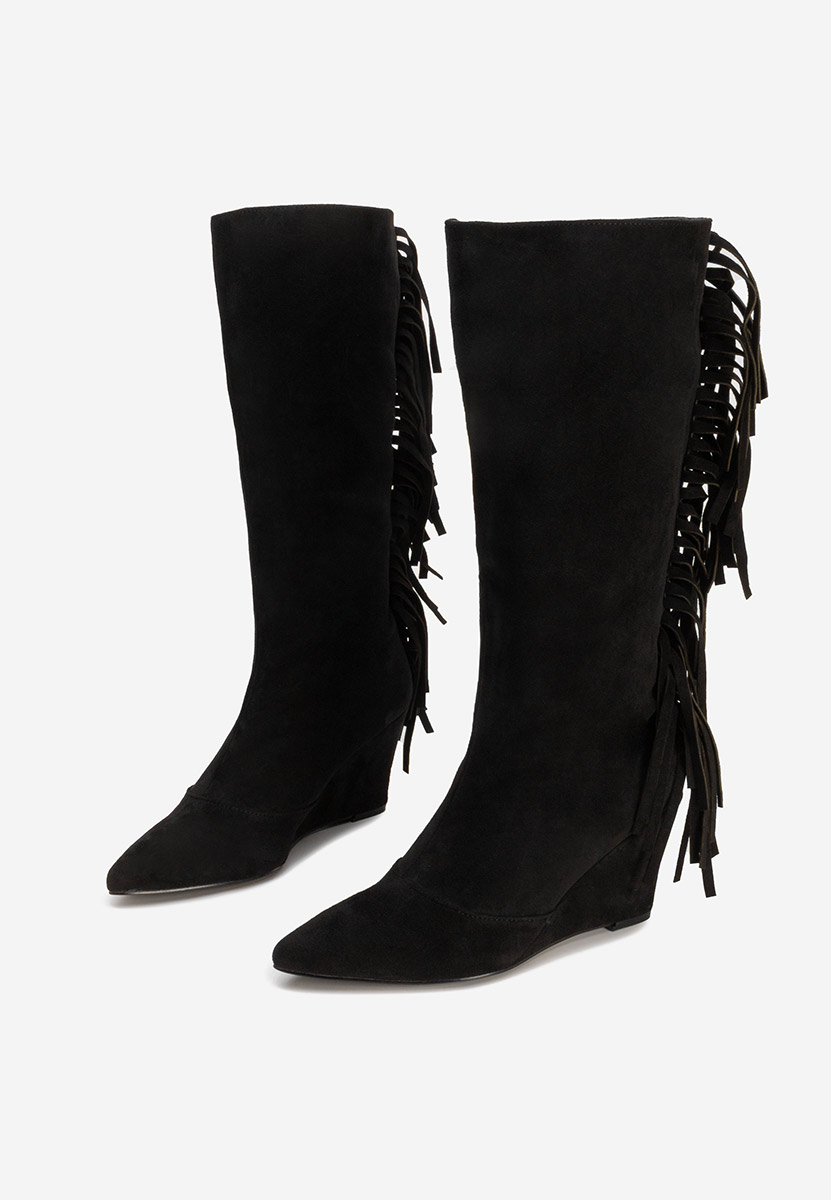 Černé dámské kozačky Milania