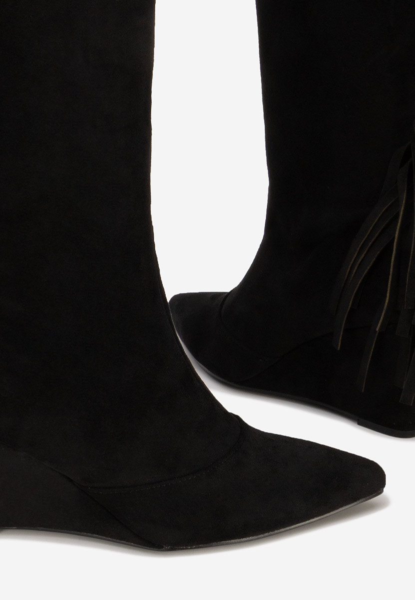 Černé dámské kozačky Milania