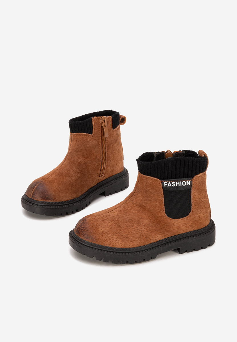 Hnedé dětské kotníkové boty Fashion
