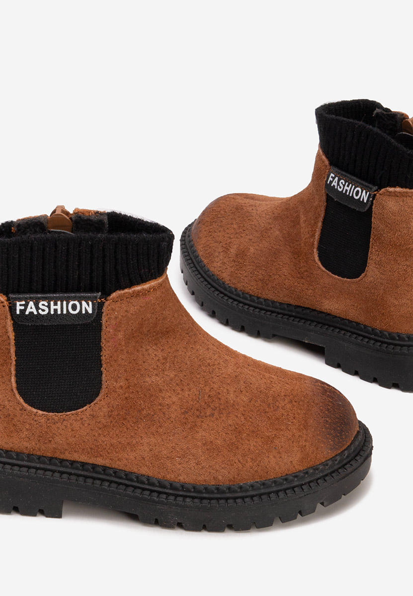 Hnedé dětské kotníkové boty Fashion