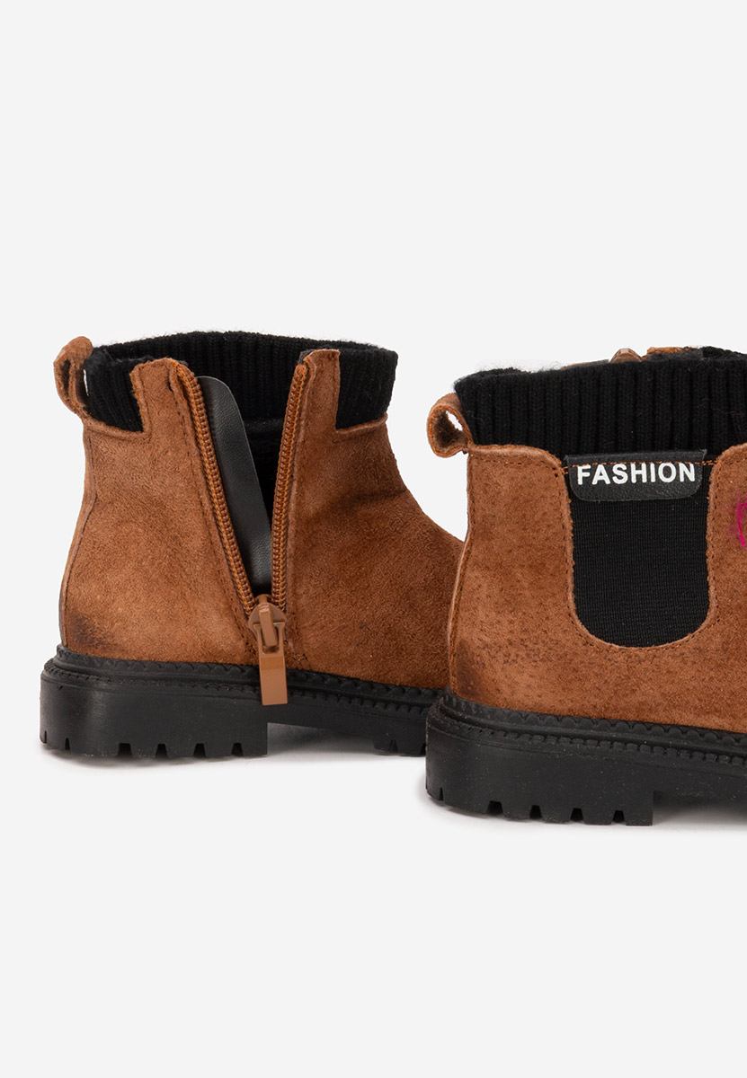 Hnedé dětské kotníkové boty Fashion