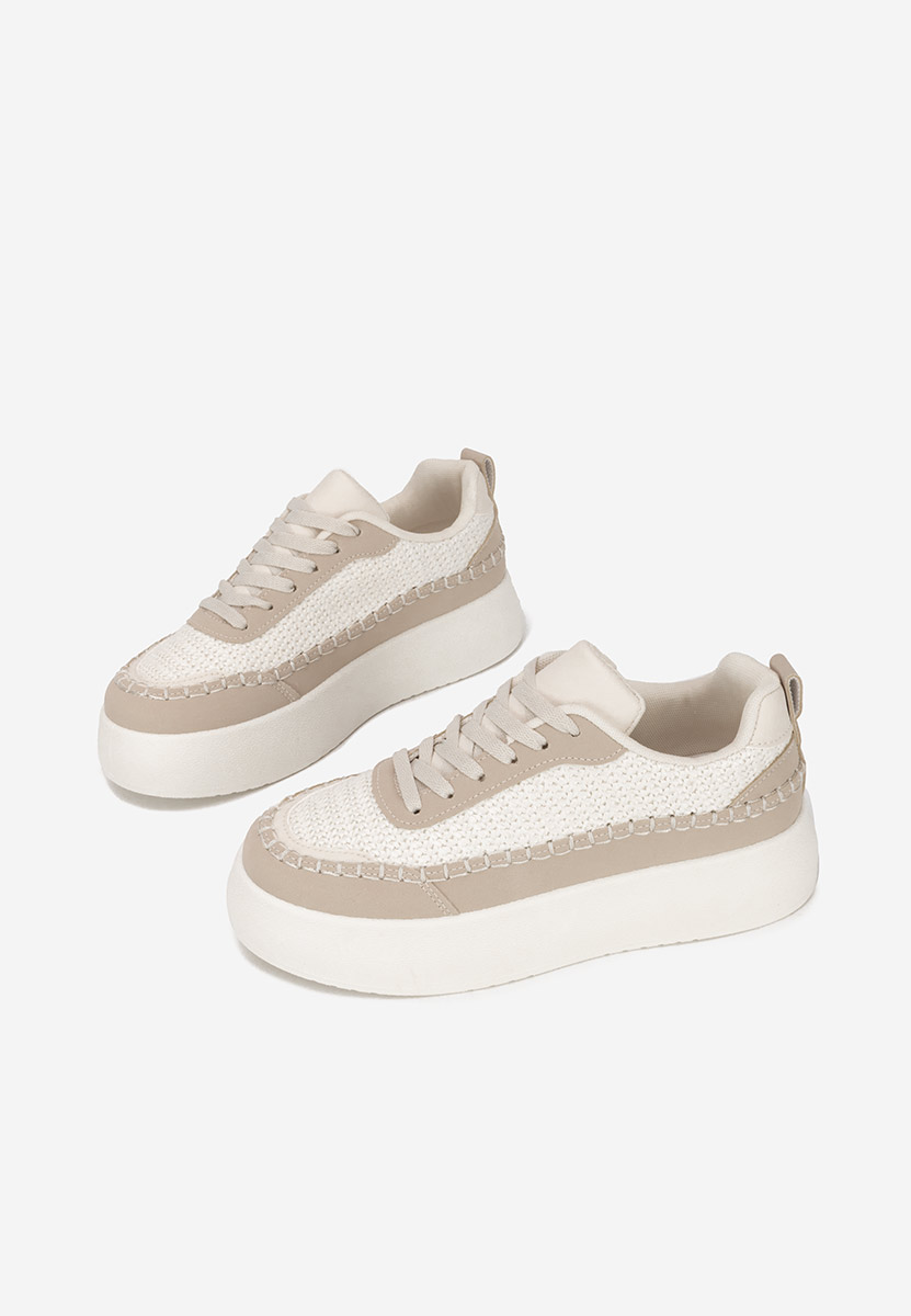 Béžové dámské tenisky na klínku Cecila