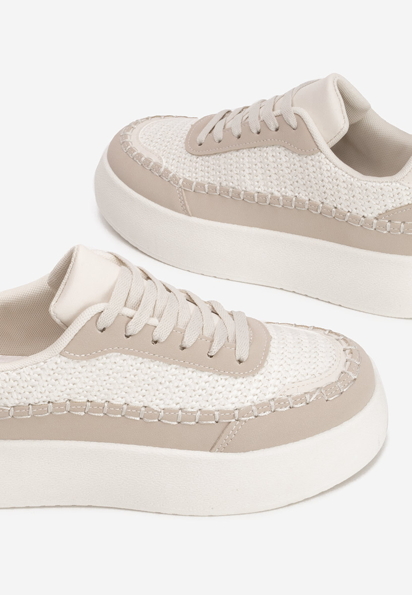 Béžové dámské tenisky na klínku Cecila