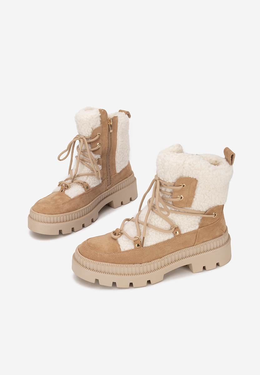 Khaki dámské zimní boty kotníkové Kataria