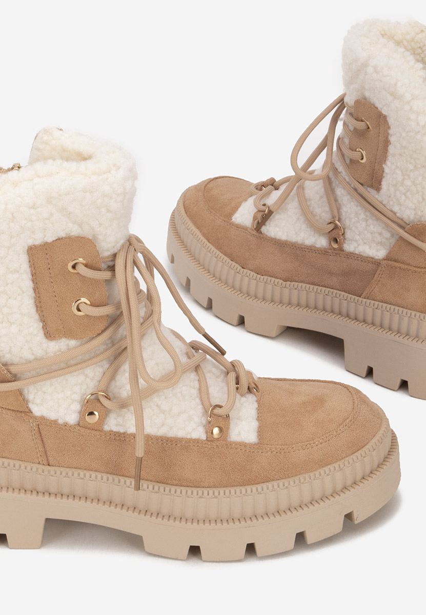 Khaki dámské zimní boty kotníkové Kataria