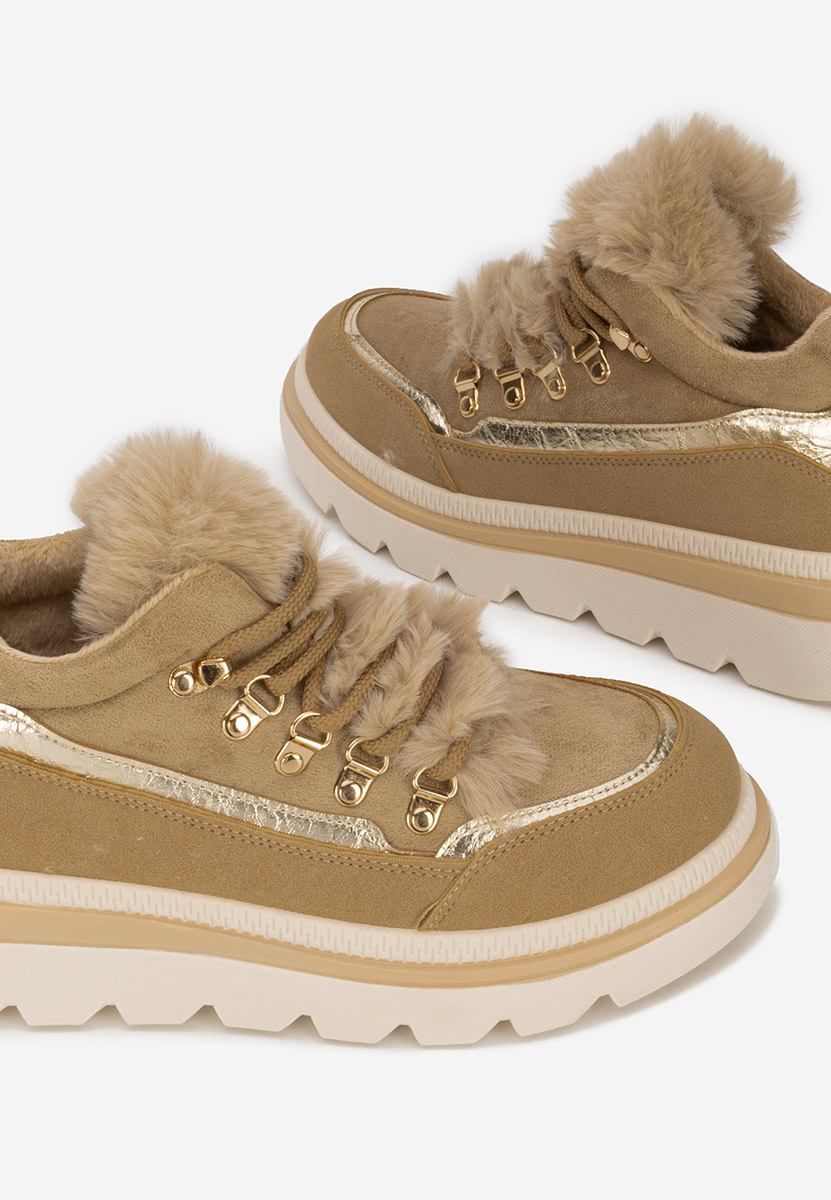 Khaki zimní tenisky dámské Clavira