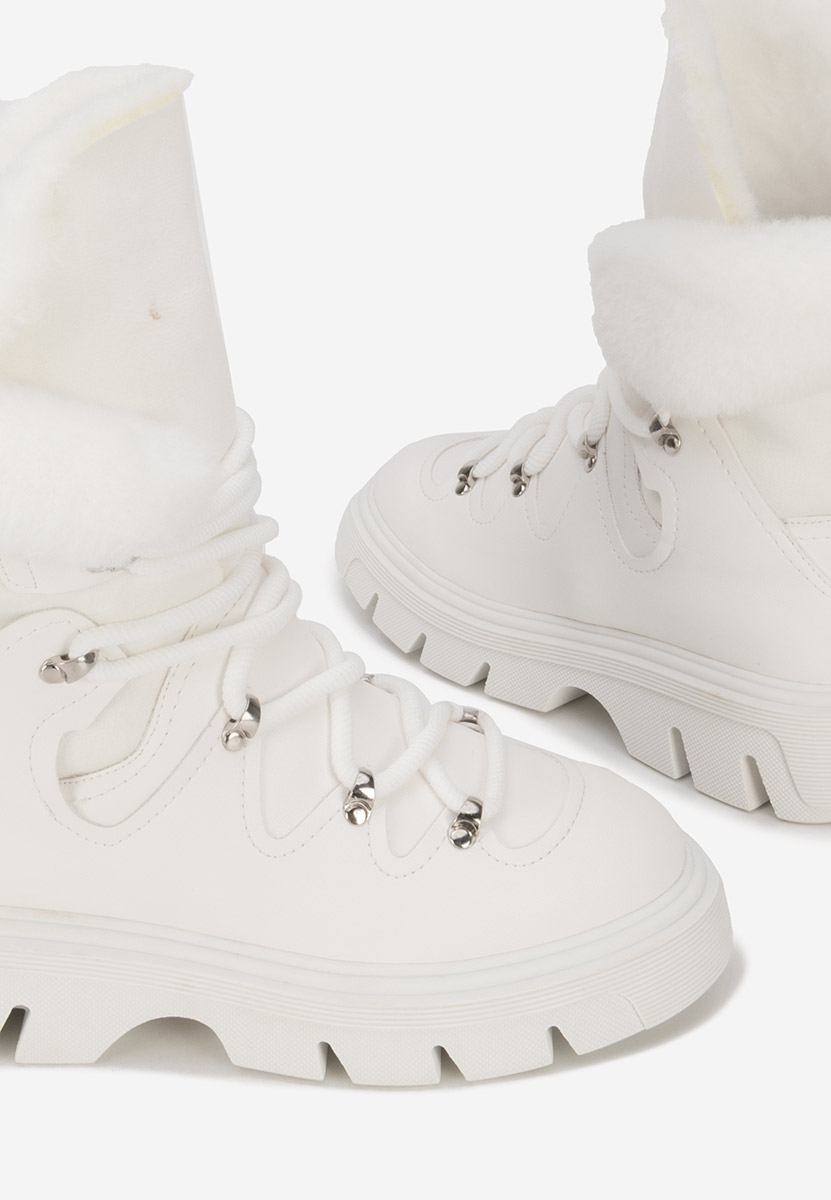 Bílé kotníkové zimní boty Celima