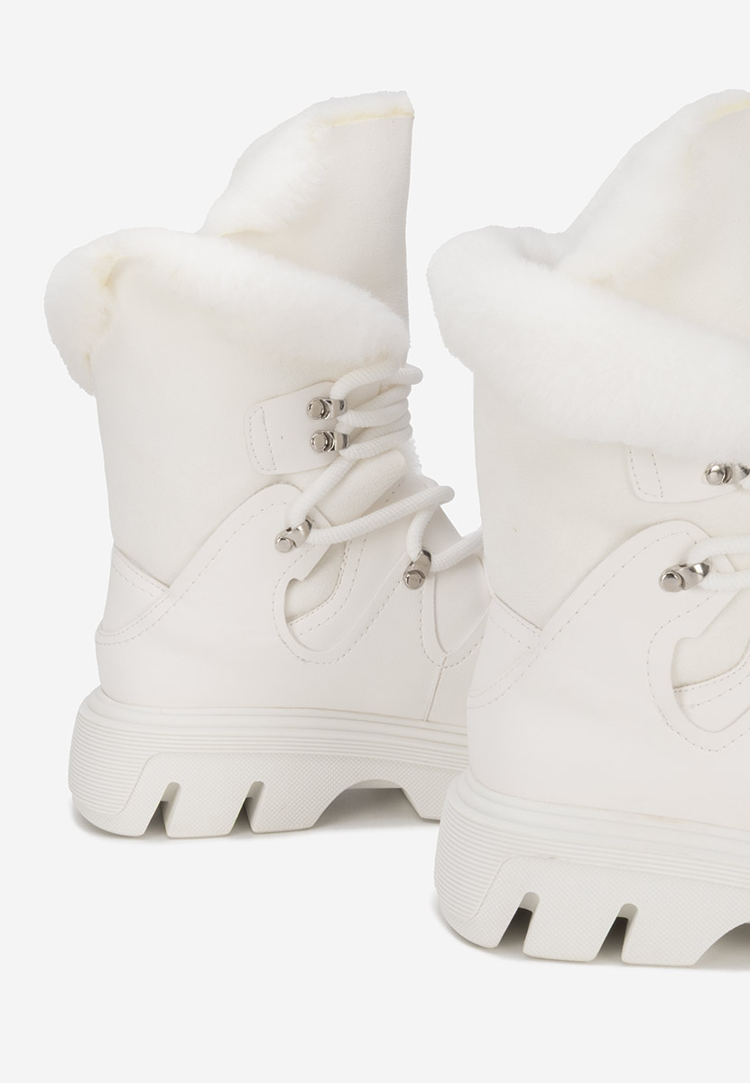 Bílé kotníkové zimní boty Celima