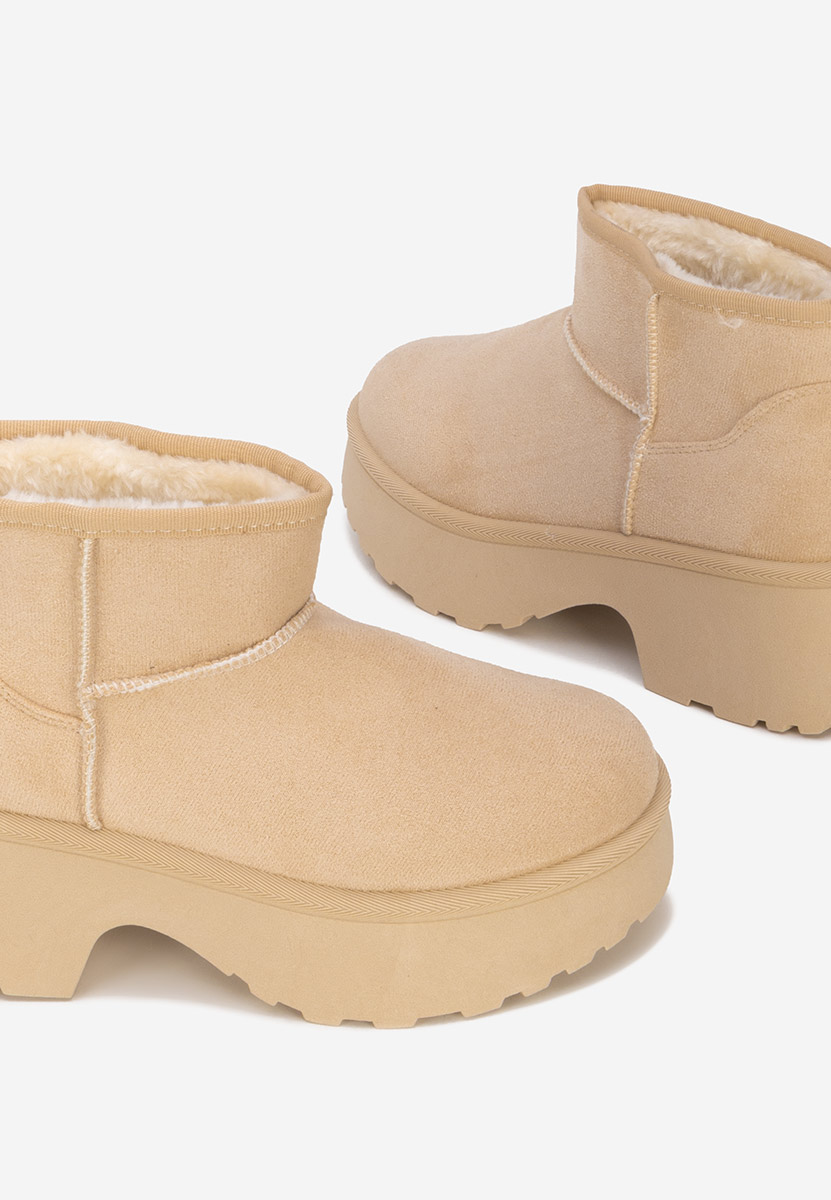 Béžové kotníkové zimní boty Tarnia