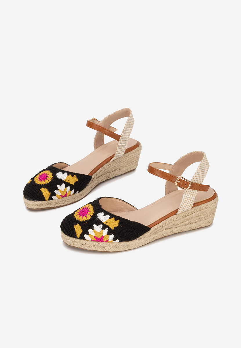 Černé sandály espadrilky Elioth