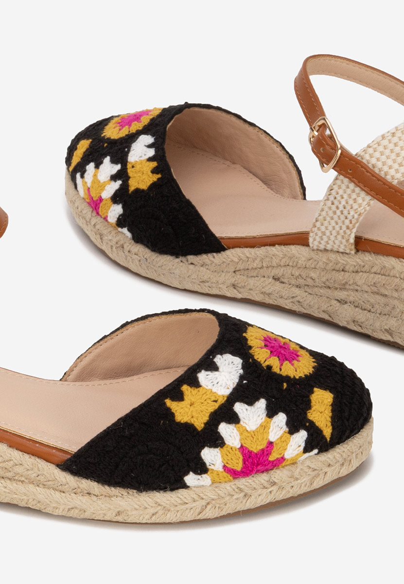 Černé sandály espadrilky Elioth