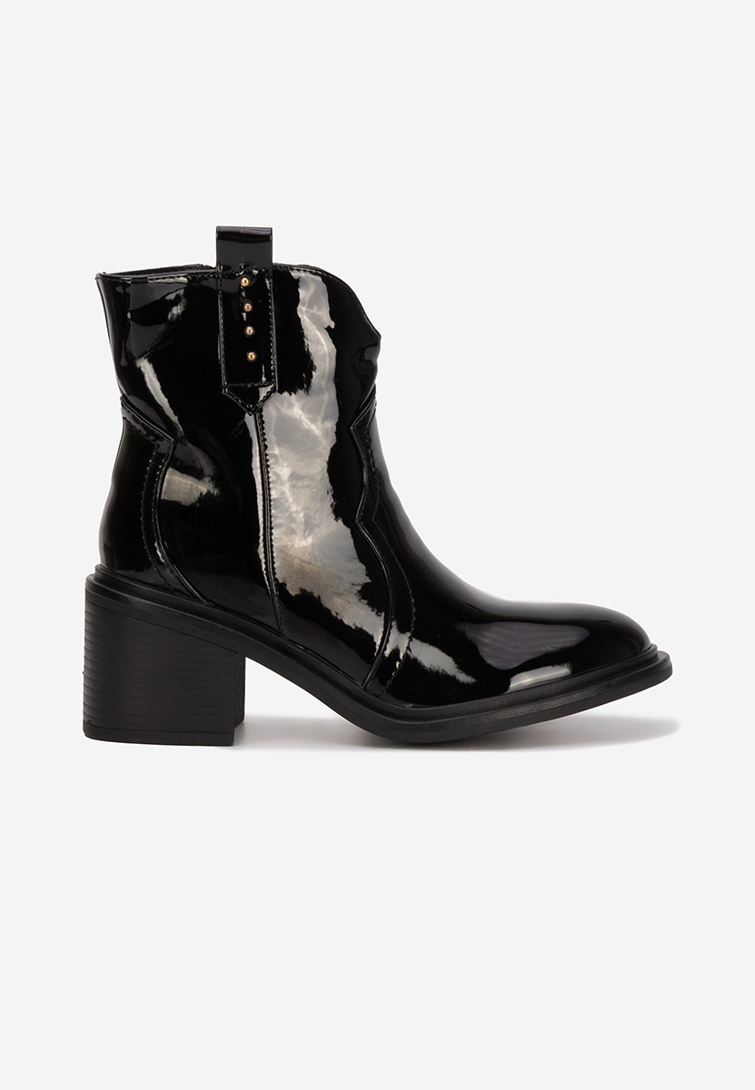 Černé kotníkové boty na podpatku Katyana V2