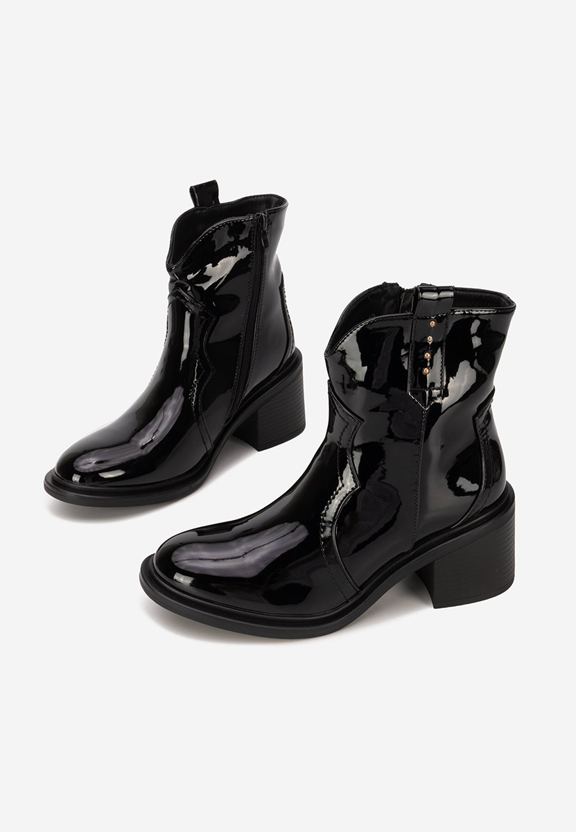 Černé kotníkové boty na podpatku Katyana V2