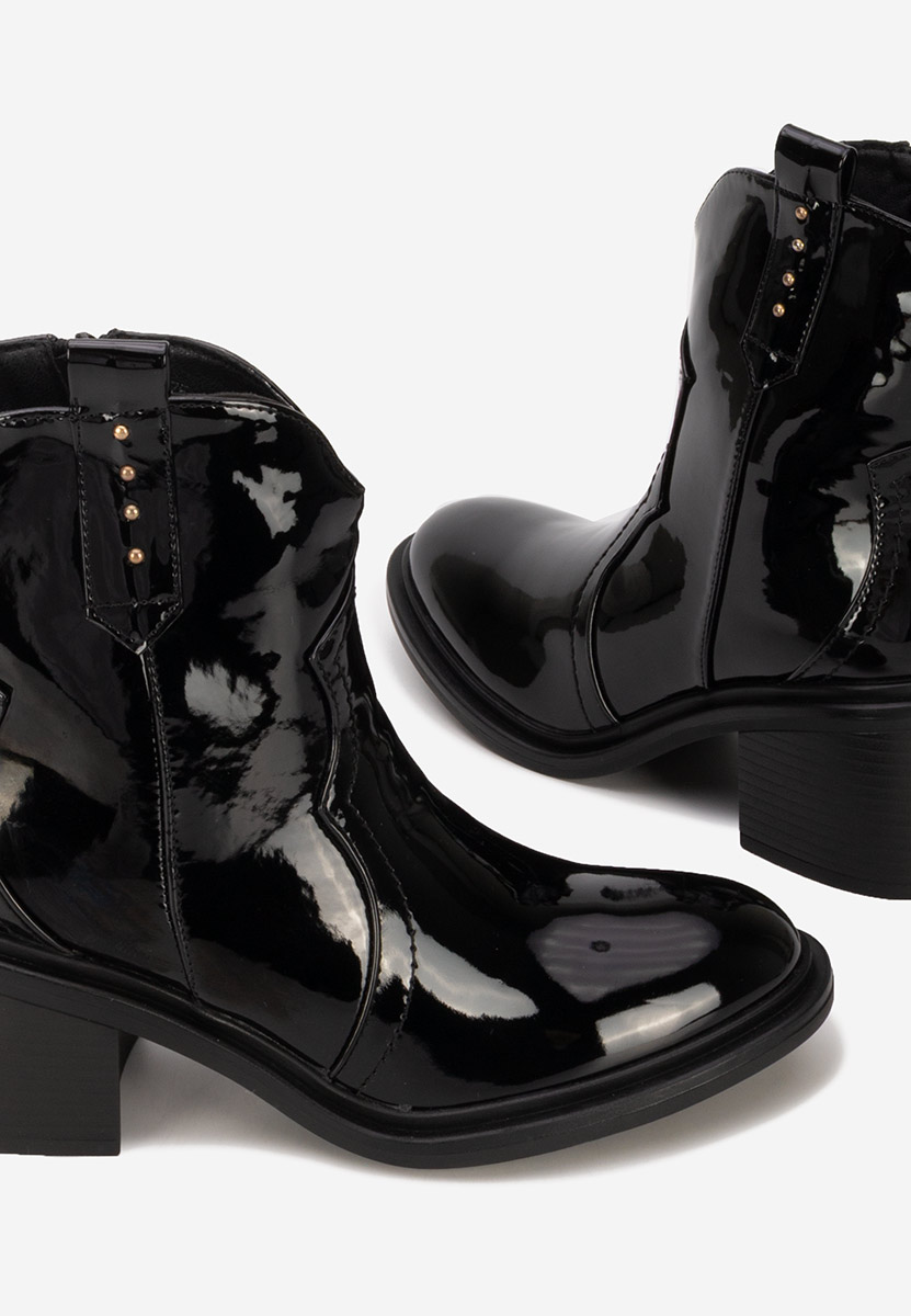 Černé kotníkové boty na podpatku Katyana V2