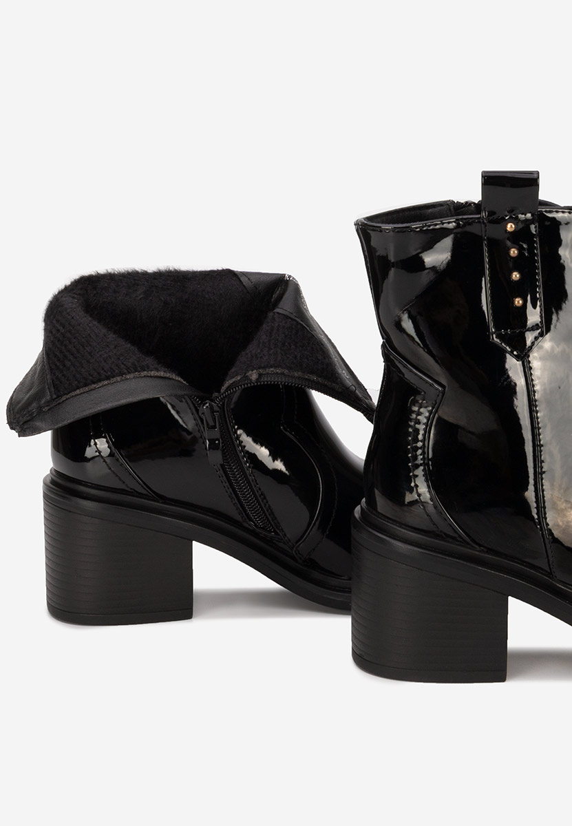 Černé kotníkové boty na podpatku Katyana V2