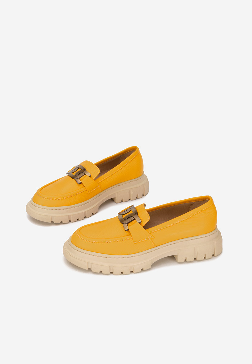 Žlutá mokasíny dámské kožené Haza V3