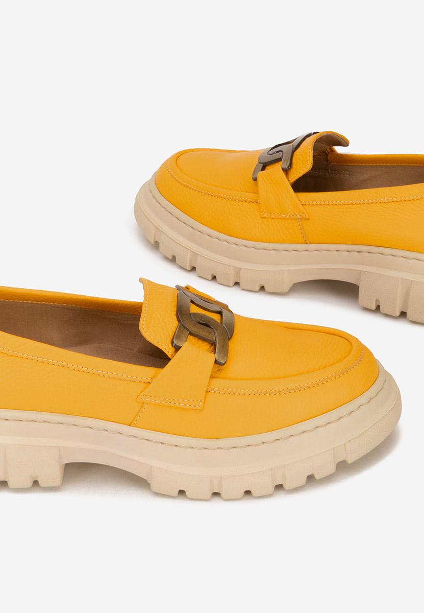 Žlutá mokasíny dámské kožené Haza V3
