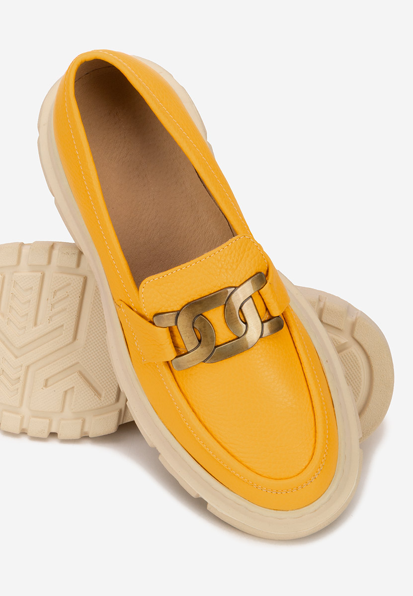 Žlutá mokasíny dámské kožené Haza V3