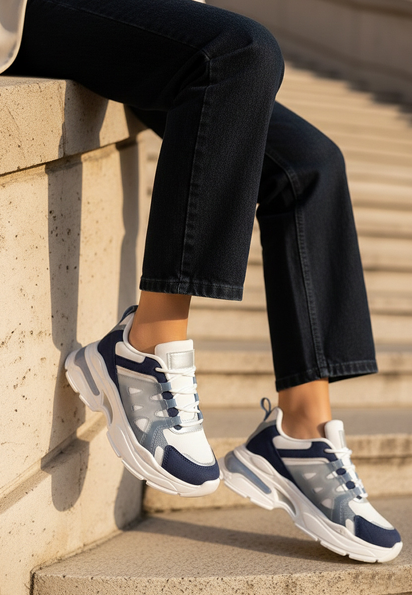 Modré dámské tenisky na klínku Alverisa