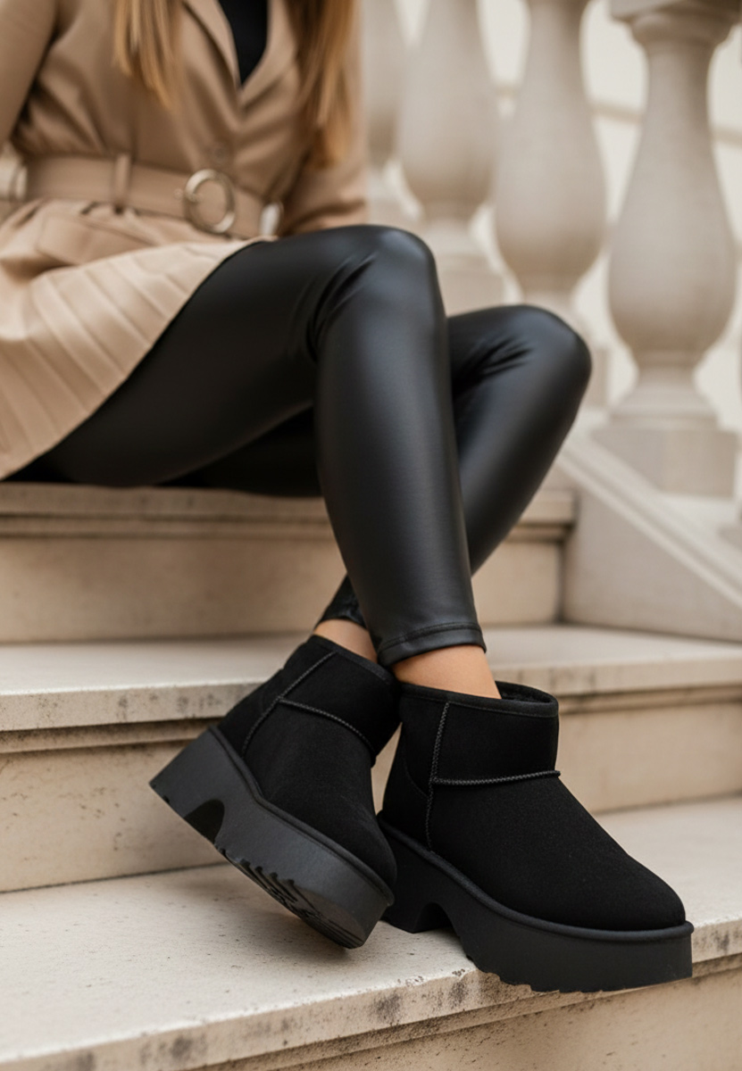 Černé kotníkové zimní boty Tarnia