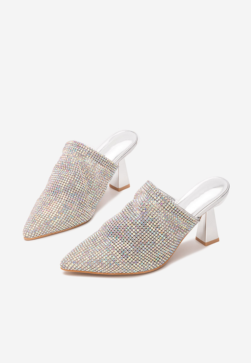 Stribrné detské pantofle Vanelsa