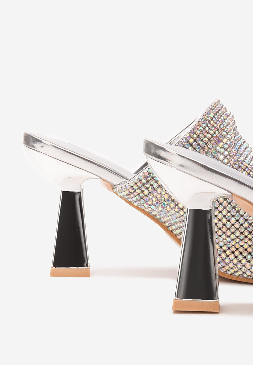 Stribrné detské pantofle Vanelsa