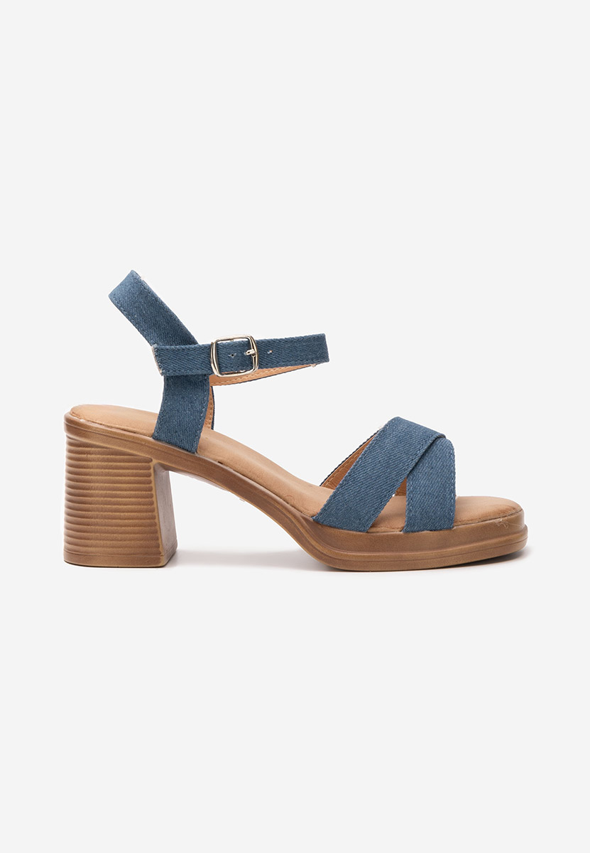 Denim sandály na podpatku Jacqualine