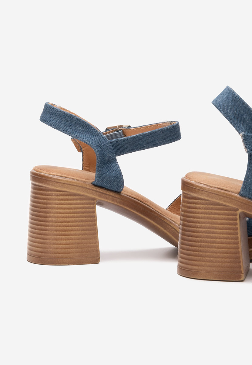 Denim sandály na podpatku Jacqualine