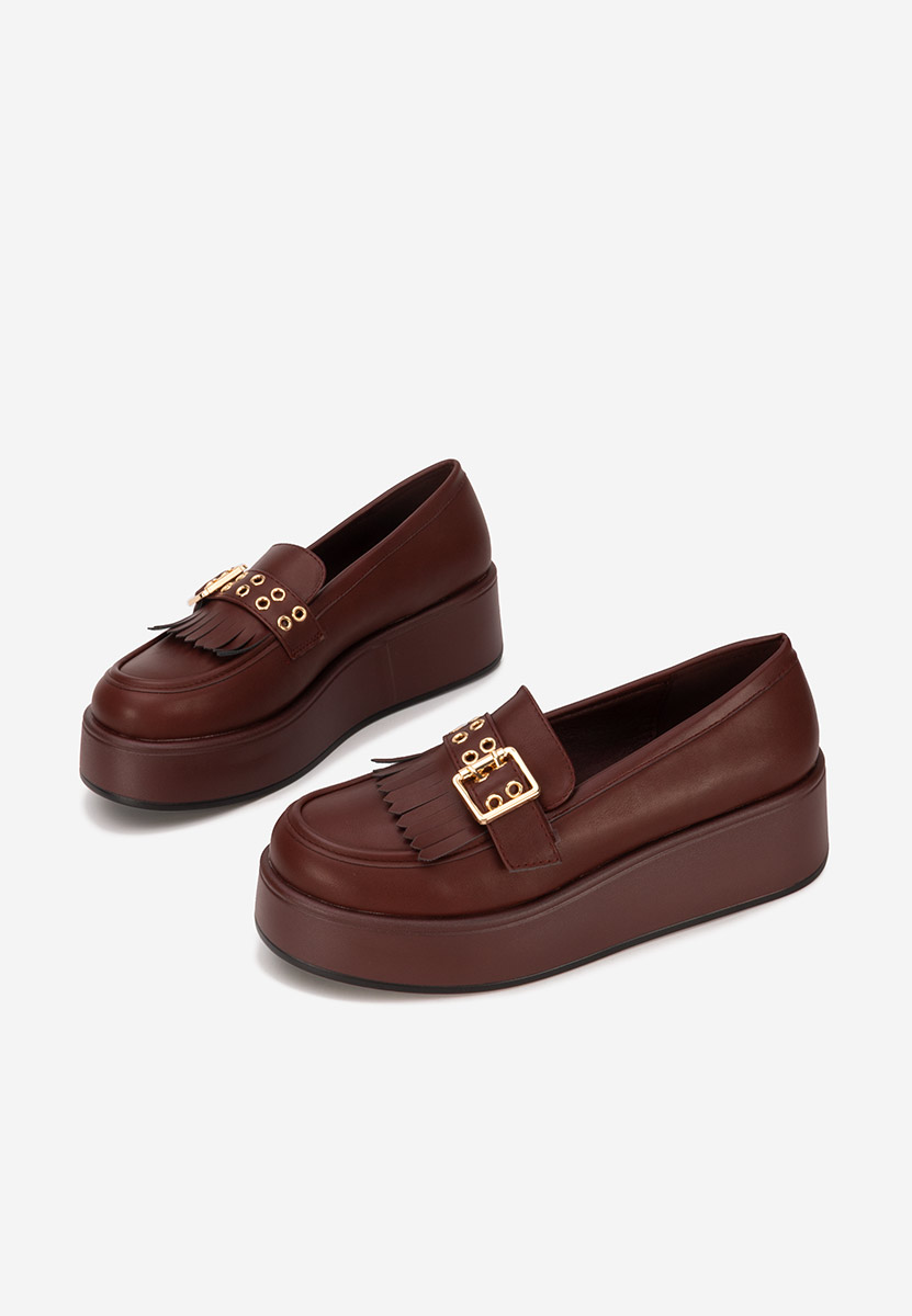 Bordové mokasíny na platformě Magie