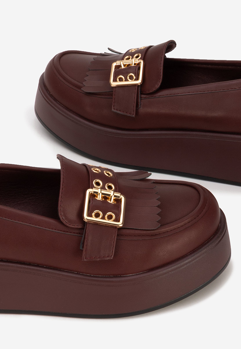 Bordové mokasíny na platformě Magie