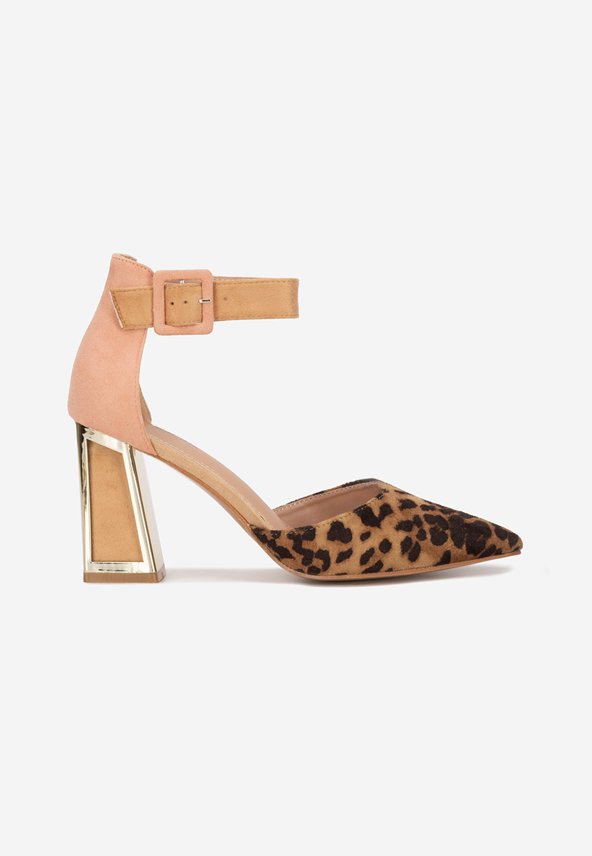Leopardí lodičky na hrubém podpatku Rebecka