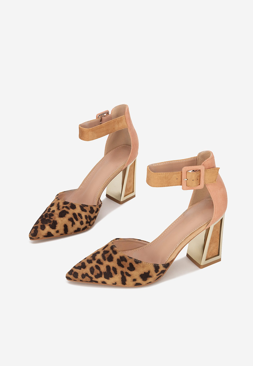 Leopardí lodičky na hrubém podpatku Rebecka