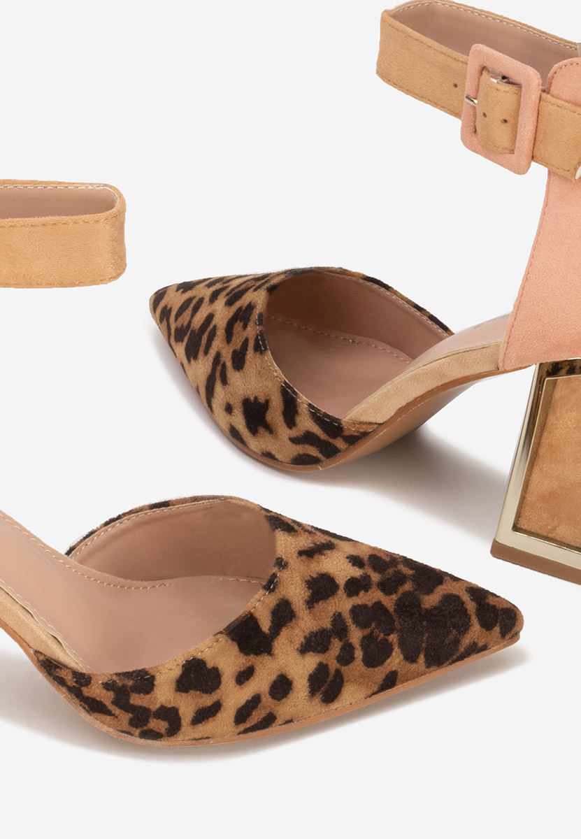 Leopardí lodičky na hrubém podpatku Rebecka