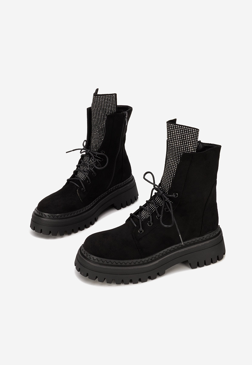 Černé šněrovací kotníkové boty Siennara V2