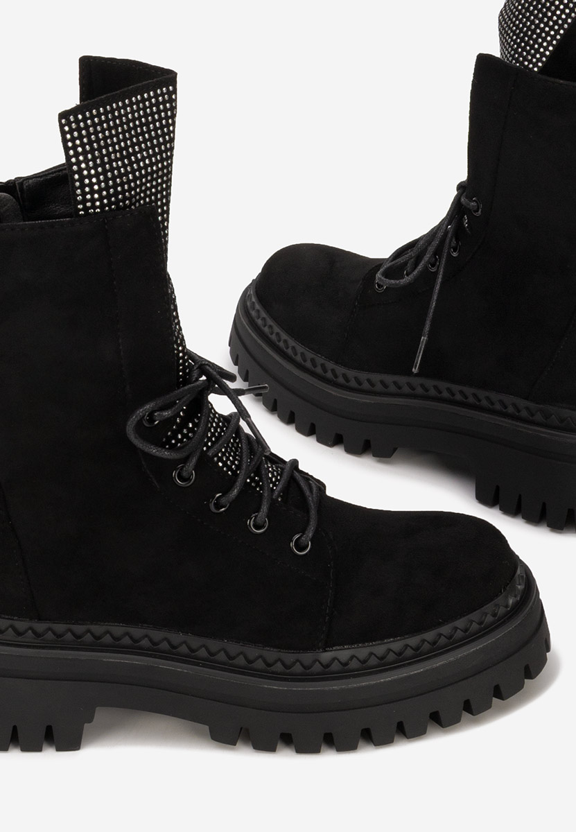 Černé šněrovací kotníkové boty Siennara V2