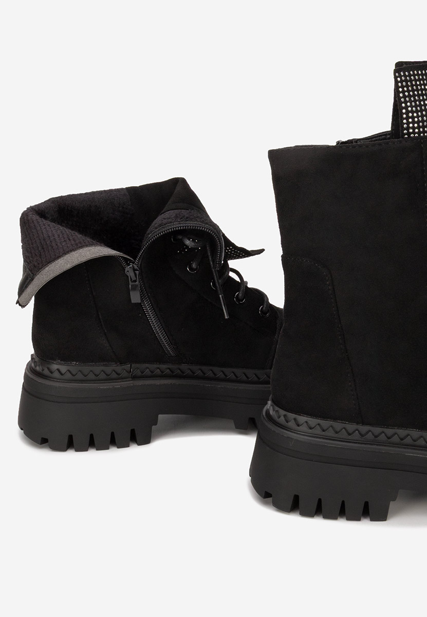 Černé šněrovací kotníkové boty Siennara V2