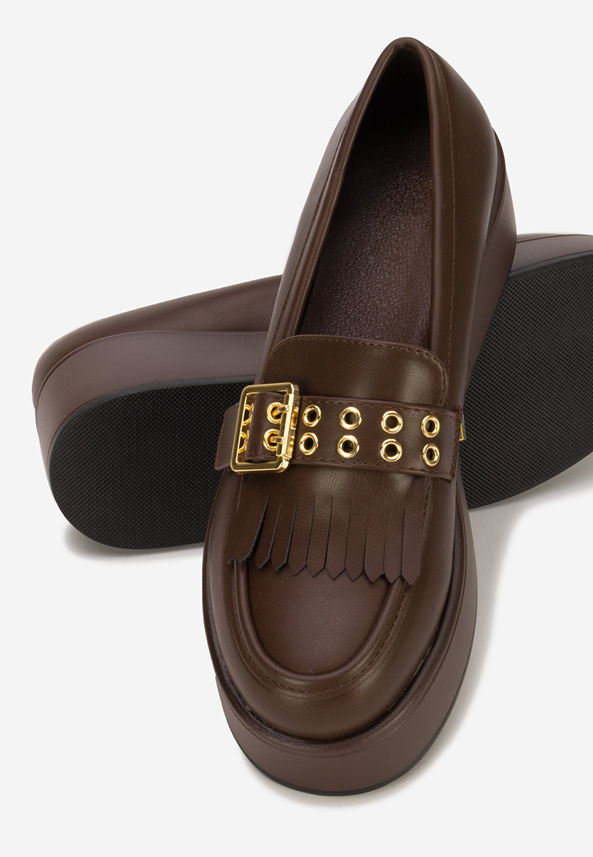 Hnedé mokasíny na platformě Magie